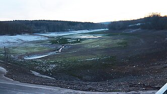 Die Steinbachtalsperre im Dezember 2021