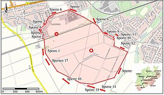 Absperrbereich Bombenfunde 10.11.2020