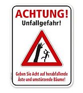 Warnung vor Gefahren durch Bäume